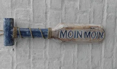 Produktbild von Paddel Moin Moin. Maritime Dekoration. Holz massiv. 50 cm
