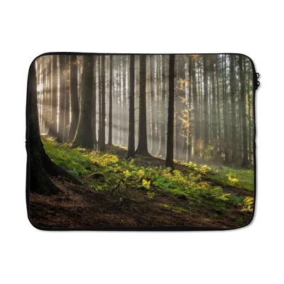 Produktbild von MuchoWow® Laptop Hülle 17 Zoll Laptoptasche Sonne - Äste - Bäume - Wald - Natur - Zipper - Schutzabdeckung