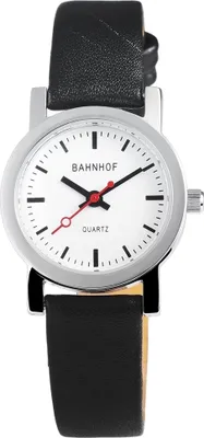Produktbild von Bahnhof Damenuhr mit Echtlederarmband
