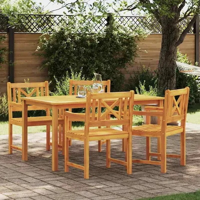 Produktbild von 4 Gartenstühle aus massivem Akazienholz, 56x55.5x90 cm, für Balkon und Terrasse