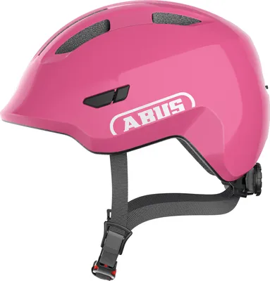 Produktbild von ABUS Kinderhelm Smiley 3.0 - Fahrradhelm mit tiefer Passform, kindergerechten Designs & Platz für einen Zopf - für Mädchen und Jungs - Pink Glänzend, Größe S (45-50 cm)