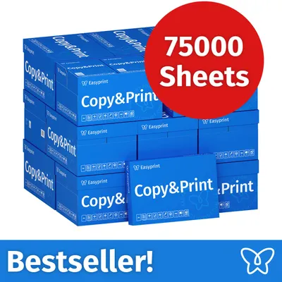 Immagine prodotto di NUOVO: Easyprint Carta per stampanti e fotocopie 75000 fogli 150 x 500 A4 Premium Bianco brillante CIE 160 Vincitrice del test Certificata PEFC