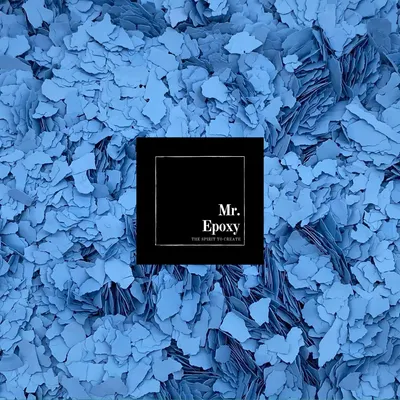 Produktbild von Mr. Epoxy Farbchips für Bodenbeschichtung (1 kg, Hellblau) - Epoxidharz Deko Chips - Terrazzo Flakes (Farb Chips) für Garagenböden, Keller & Werkstatt