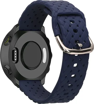 Produktbild von kwmobile Ersatzarmband geflochten kompatibel mit Garmin Forerunner 55 Armband - geflochtenes Smartwatch Band aus Silikon - Dunkelblau