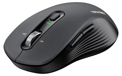 Produktbild von Bluetooth Maus Kabellos BT 5 3 + 4-Wege-Scrollrad Leise Funkmaus mit USB-A Empfänger 4800 DPI Kabellose Mäuse Ergonomische Computer Mouse für Laptop Grau