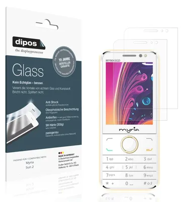 Produktbild von 2x Schutzfolie für Myria Sun 2 matt - Anti-Shock 9H Folie dipos Glass Kunststoffglas