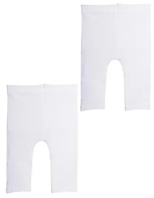 Imagen del producto de CALZITALY | 2 pares de leggings cortos para bebé | Blanco, NEGRO | 6/12/18/24 meses | Italia