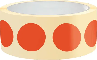 Produktbild von Dreifke® Markierungspunkt, blanko, rot, Haftpapier, permanent, Ø 25mm, 500/Rolle
