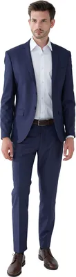 Produktbild von SteffenKlein Herren Business-Anzug SLIM FIT 2878-102, 2878-106, 2878-50, 2878-52, 2878-46, 2878-48, 2878-54, 2878-56, 2878-98 IBO-1381 marine strukturiert 56