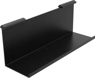 Produktbild von Ablage Lamina Reling aus Aluminium, pulverbeschichtet, schwarz, 250x85x100mm (LxBxH)