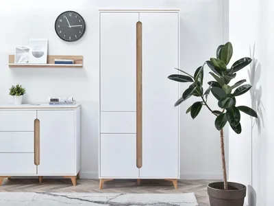 Zdjęcie produktu dla Szafa z szufladą 90 cm ALITA - jesion / biały