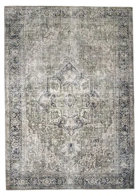 Zdjęcie produktu dla Dywan vintage - Lugan Zielony/Szary