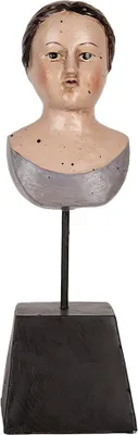 Image de Clayre & Eef Figurine de décoration Femme 11x11x34 cm Beige Plastique