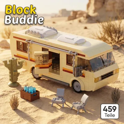 Produktbild von BlockBuddie™ Wohnwagen Methlabor RV Walter White Jesse Pinkman inspiriertes Klemmbaustein Modell 459 Teile – Bauset