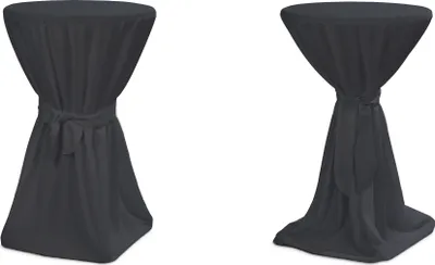 Produktbild von TexDeko Stehtischhussen Premium mit Schleifenband für Bistrotisch Bartisch Anthrazit Ø 90cm Durchmesser