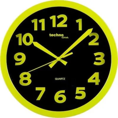 Wanduhr grün, Kunststoff, Ø 25,5 cm, modern