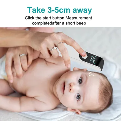 Produktbild von Kontaktlos, Infrarot, Stirnthermometer, Für Babys, Kleinkinder und Erwachsene,White
