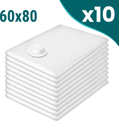 Produktbild von Vákuové vrece na odevy 60x80 cm kocka | Vákuové vrece na odevy s hermetickým ventilom - priehľadné 10 kusov