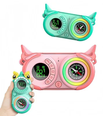 Obrázek produktu pro ZELURXX Dětská vysílačka s dosahem 3 km, sada, design s kreslenými motivy, USB nabíjení, outdoorové hračky, interaktivní, kompas, ochrana proti ztrátě, vhodné od 3 let, motiv sova