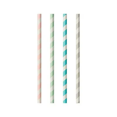 Produktbild von Papstar Papierstrohhalme Ø 6 mm · 20 cm "Stripes" sortiert 10 x 100 Stück