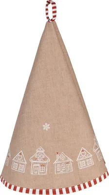 Produktbild von Clayre & Eef Geschirrtuch Ø 80 cm Braun Baumwolle Lebkuchenhaus