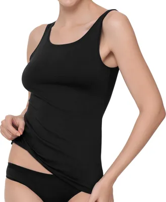 Produktbild von Celodoro Damen Basic Tanktop Achselhemd (1 Stück) Trägertop aus Baumwolle - Schwarz L