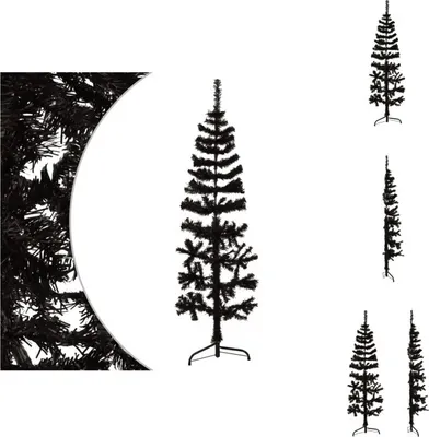 Produktbild von vidaXL Künstlicher Halb-Weihnachtsbaum Ständer Schlank Schwarz 150 cm -  Weihnachtsbäume