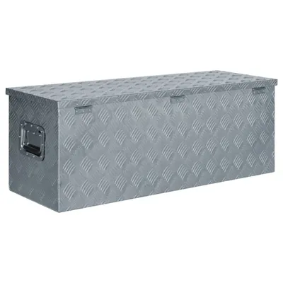 Produktbild von The Living Store Aluminiumkiste 110,5×38,5×40 cm Silbern