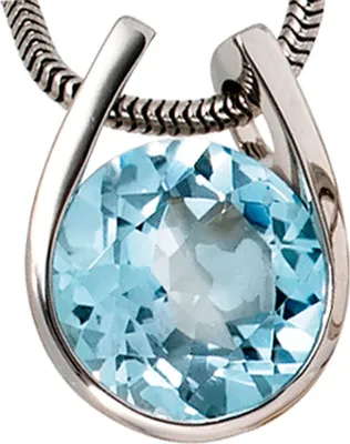 Produktbild von JOBO Anhänger 585 Gold Weißgold 1 Blautopas