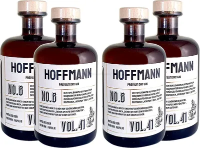 Produktbild von Hoffmann s Premium Dry Gin No8 - 4er Set Der Hoffmann Gin 0,5L (41% Vol)- [Enthält Sulfite]