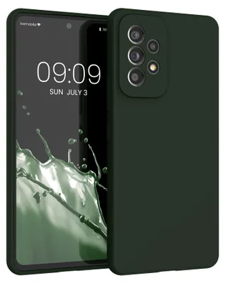 Produktbild von kwmobile Handyhülle für Samsung Galaxy A53 5G Hülle - Case Silikon - Kabelloses Laden - Schutzhülle Cover in Dunkelgrün matt