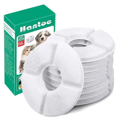 Produktbild von 10 Stück Ersatzfilter für Trinkbrunnen, Aktivkohle & Harz, für Katzen & Hunde