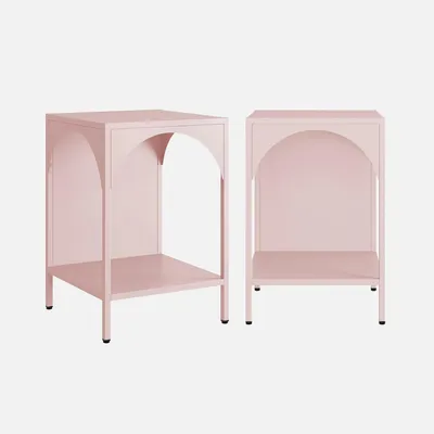 Immagine prodotto di Set 2 comodini, tavolini industriali, Rosa