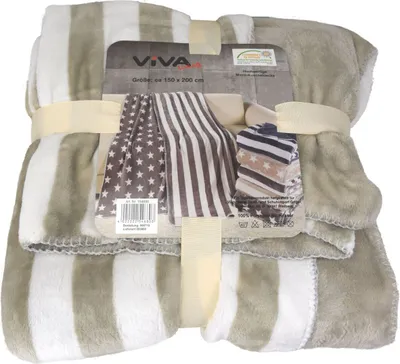Produktbild von Kuscheldecke aus Mikrofaser 150 x 200 cm mit Streifen Motiv Decke