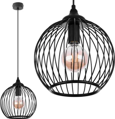 Image de Suspension BOMBKA 1, style loft, E27, noir