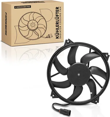 Imagen del producto de Radiador de motor para Citroën Berlingo C4 DS y Peugeot 308, tipo ventilador simple, con marco para el ventilador del radiador. (Referencia: Frankberg 1x)