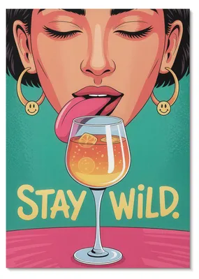 Produktbild von POSTER - 42x59 cm (A2) - Sableen - Intensive Farben, positive Atmosphäre, Pop-Art, Ausdrucksstärke - Wandbild für Wohnzimmer Schlafzimmer & Flur, Modernes Poster Wanddeko, Ungerahmt