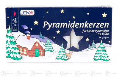 Zdjęcie produktu dla Akcesoria Świece piramidalne, białe (50)  Szerokość x wysokość ok. 1,4 cm x 8 cm NOWOŚĆ