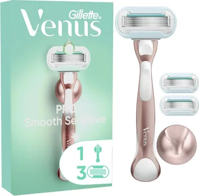 Produktbild von Gillette Venus Deluxe Smooth Sensitive Rasierer für Damen mit 5 Klingen