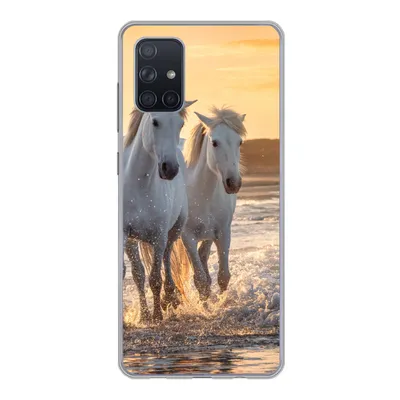 Produktbild von MuchoWow® Handyhülle Schutzhülle Hülle für Samsung Galaxy A51 Pferde - Wasser - Strand - Tiere Silikon Softcase Handy Hülle - Schutzabdeckung