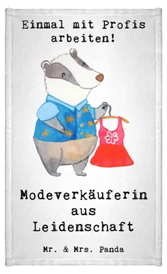 Produktbild von Mr. & Mrs. Panda Handtuch Modeverkäuferin Leidenschaft - Weiß - Geschenk, Verkäuferin, Mini-Handtuch, Witzig, Klein, Lustig, Gästetuch, Gästehandtuch 30x50, gäste wc