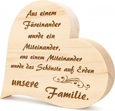 Produktbild von Zirbenherz Familie füreinander 25cm
