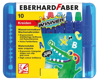 Produktbild von Eberhard Faber 521110 - Wachsmalkreide Winner, wasservermalbar, 10 Wachsmalstift