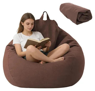 Image de Housse de coussin de sol XL lavable, gris, pour adultes