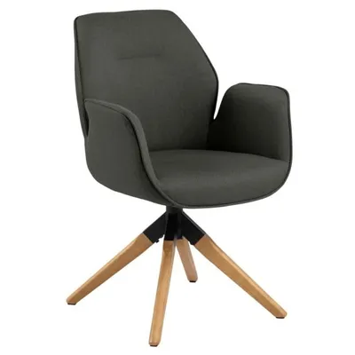 Produktbild von AC Design Aura, Gepolsterter Sitz, Stoff, Dunkles Grau, Gepolsterte Rückenlehne, Stoff, Grau