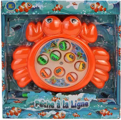 Immagine prodotto di Gioco di pesca con granchio arancione e pesce - circa 21 cm