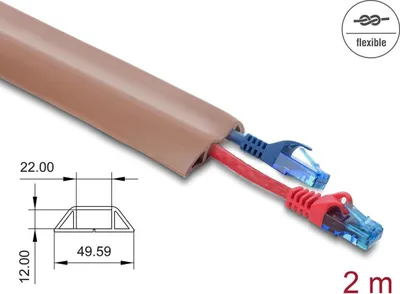 Zdjęcie produktu dla DELOCK Kabelkanal PVC flexibel 50 x 14 mm - Länge 2m Braun