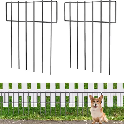 Produktbild von 10er Set Gartenzaun Tierbarriere – Rostfreier Metallzaun zum Schutz vor grabenden Hunden & Kaninchen, 3,3 m x 43,2 cm, inkl. Kunststoffverbinder