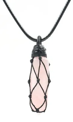 Rosenquarz Pendel, sechseckiger Kristall-Anhänger, Chakra, Reiki