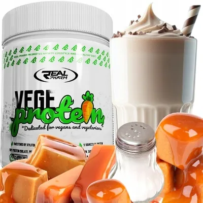 Immagine prodotto di BIAŁKO integratore proteico vegetale WEGE Real Pharm Vege Protein 600 g al gusto caramello salato